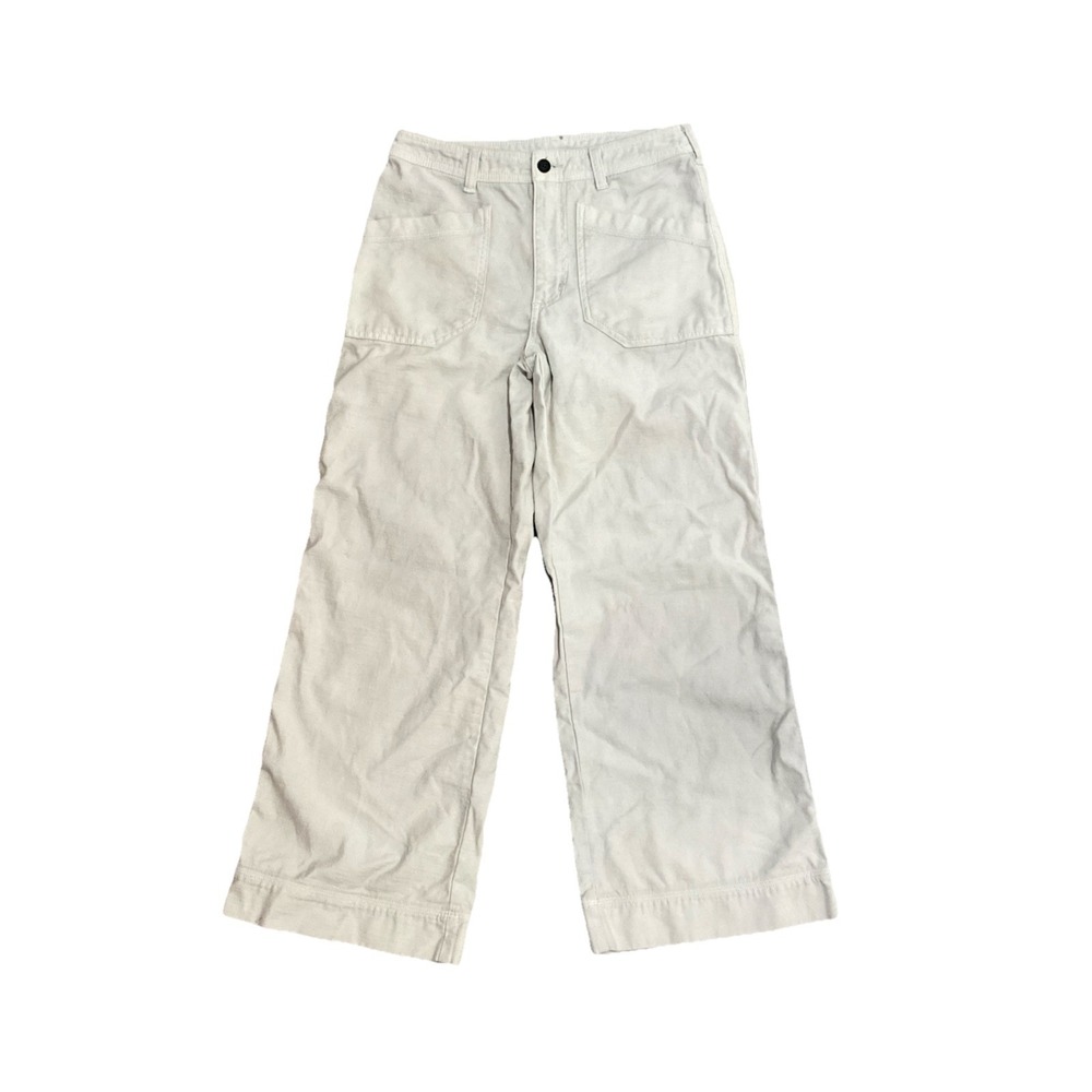 Patagonia White Wash Organic Cotton Workwear‎ Ankle Wide Leg Pants Womens Size 2
